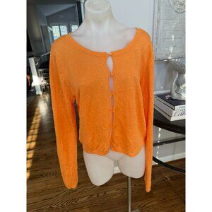 NWT Rowie Orange Cardigan Sweater Size Large